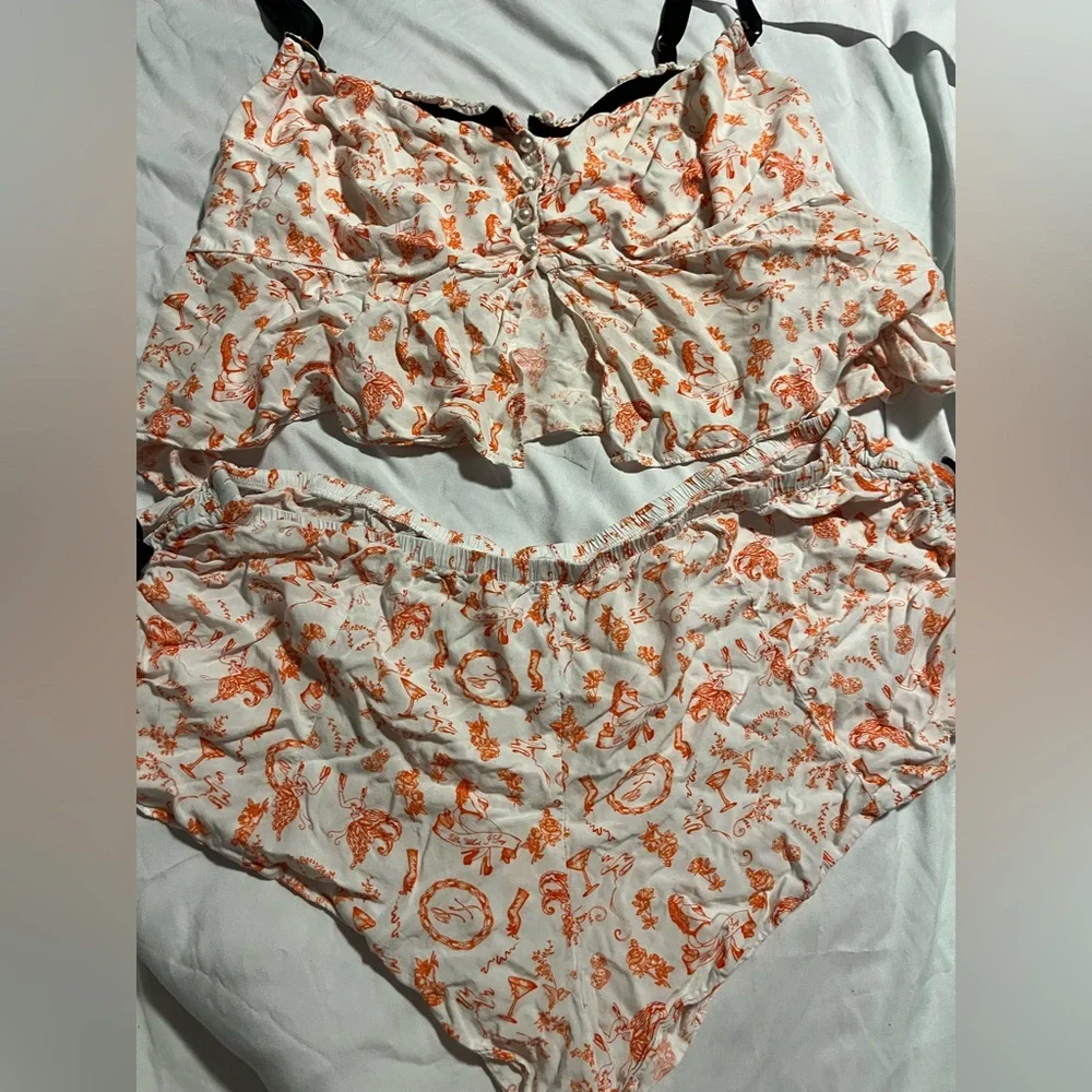 Savage X Fenty Underpinnings‎ Sleep Cami & Short Set size 2X Coquette Whimsygoth